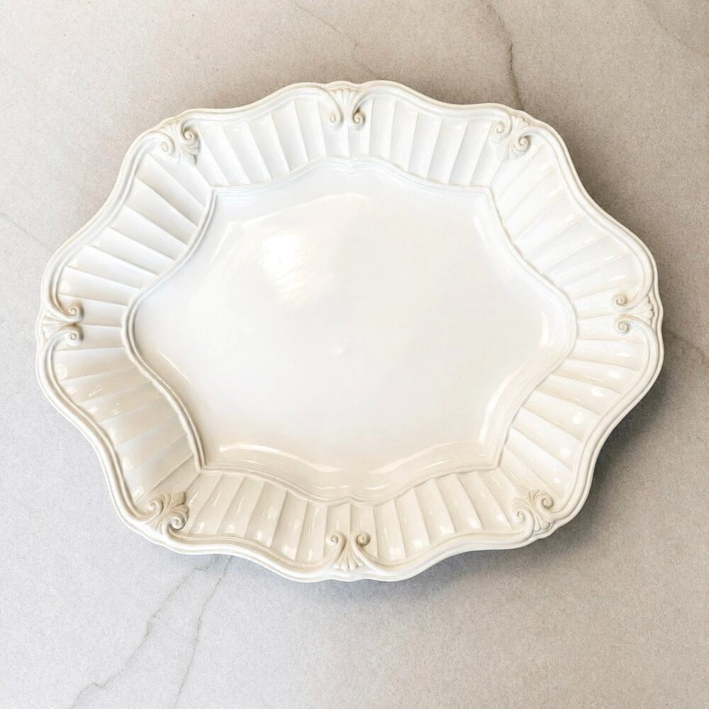 Lenox Butler’s Pantry 20" Oval Serving Platter – Large Ivory Stoneware